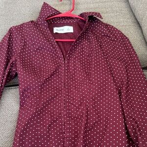Hollister Burgundy Polka Dot Blouse